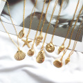 Shangjie Oem Odm Collier Collares de Oro 45 см 6G Seachell Collece Gold Chain Boho Jewelry Gold Shell Shell